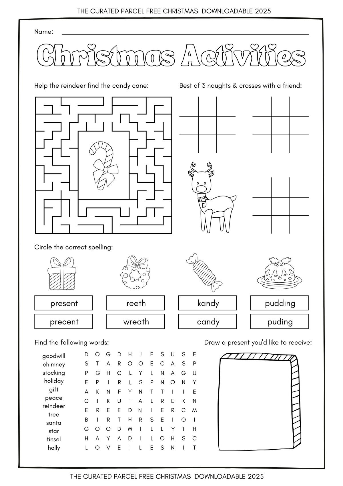 The Curated Parcel  // Christmas Activity Digital Download - 4 in 1