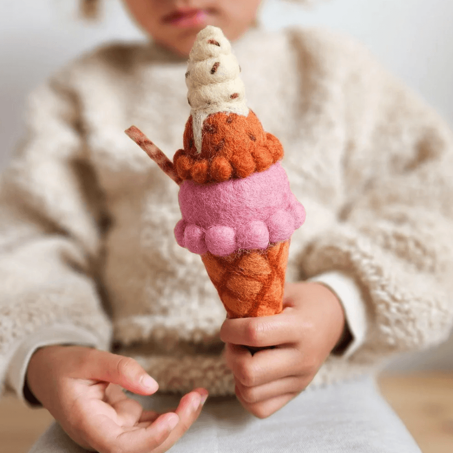 Tara Treasures // Felt Neopolitan (Harlequin) Ice Cream