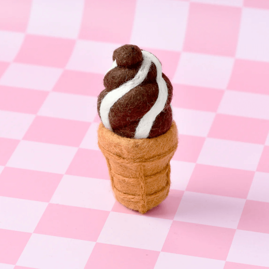 Tara Treasures // Felt Chocolate Soft Serve Ice Cream