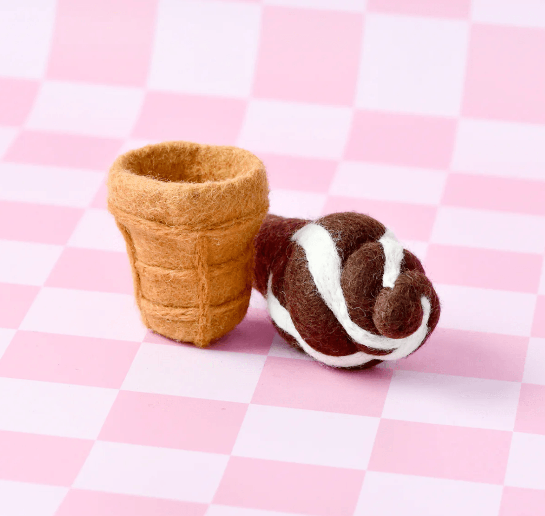 Tara Treasures // Felt Chocolate Soft Serve Ice Cream