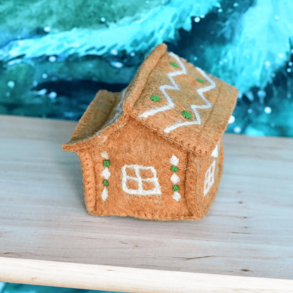 Tara Treasures // Felt Gingerbread House with Green Door