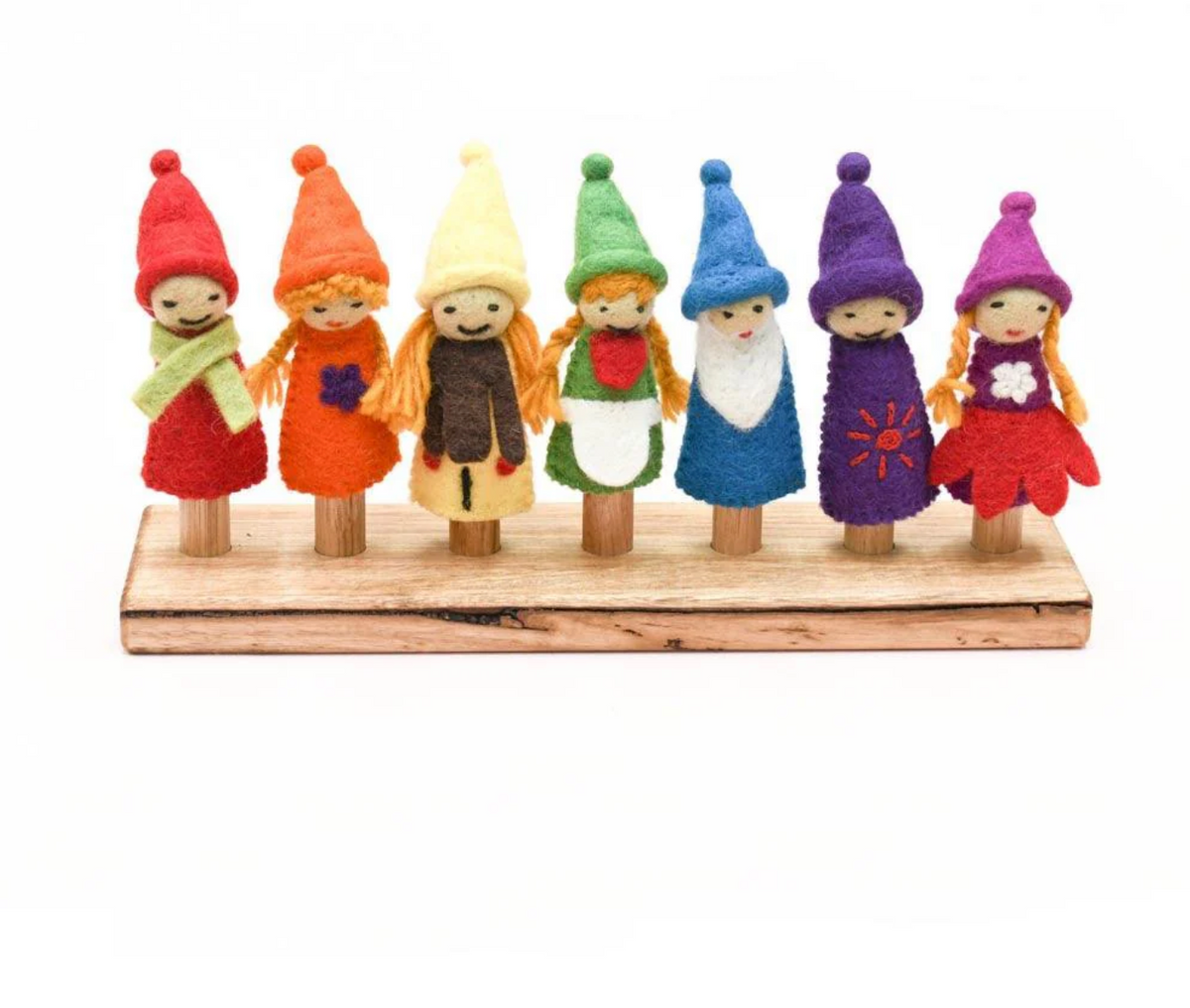 Felt Finger Puppet - Rainbow Fairies &amp; Gnomes Set