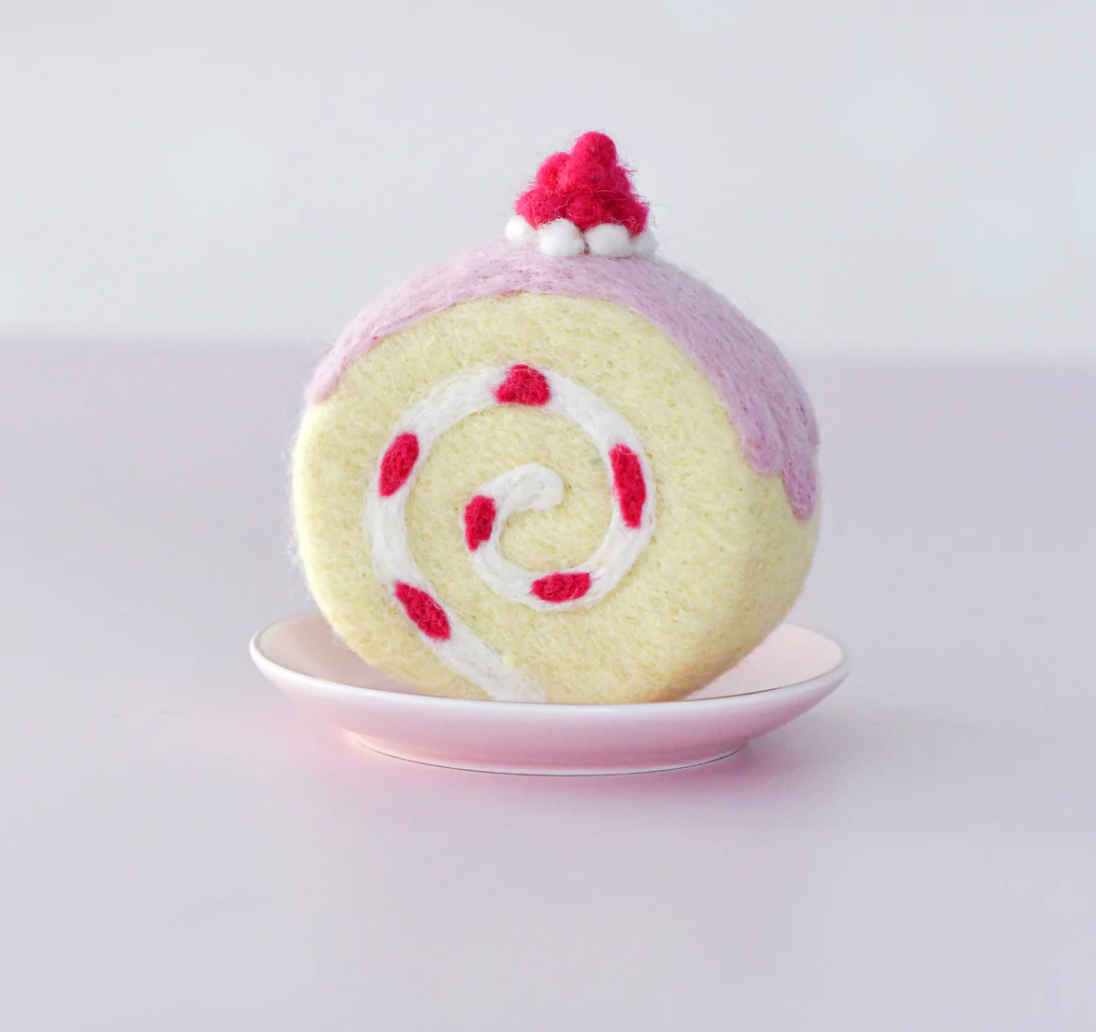 Felt Strawberry Swiss Roll