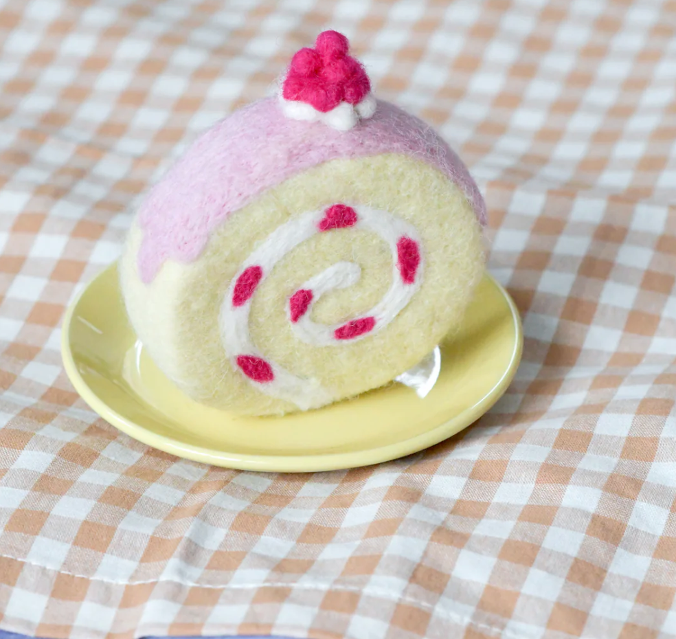 Felt Strawberry Swiss Roll