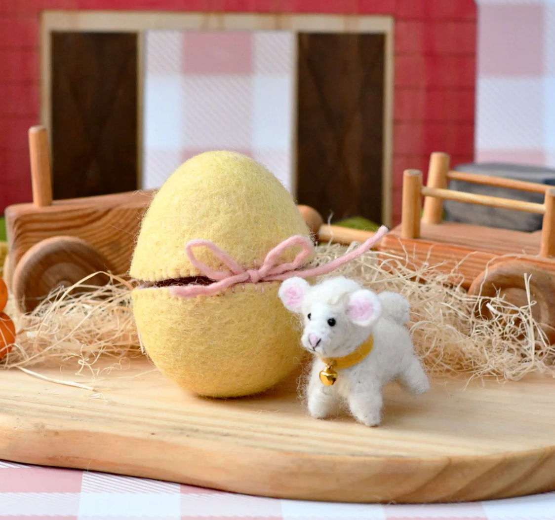 Tara Treasures // Felt Surprise Egg - Lamb Inside