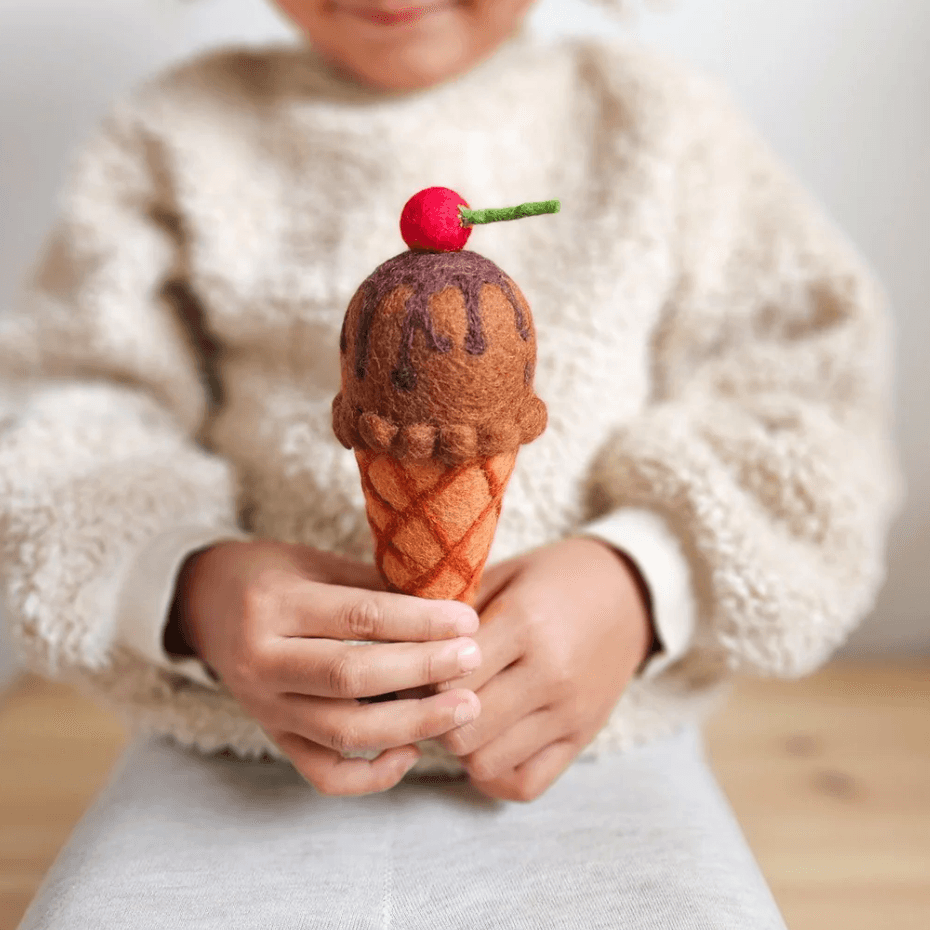 Tara Treasures // Felt Double Chocolate Ice Cream with Cheery