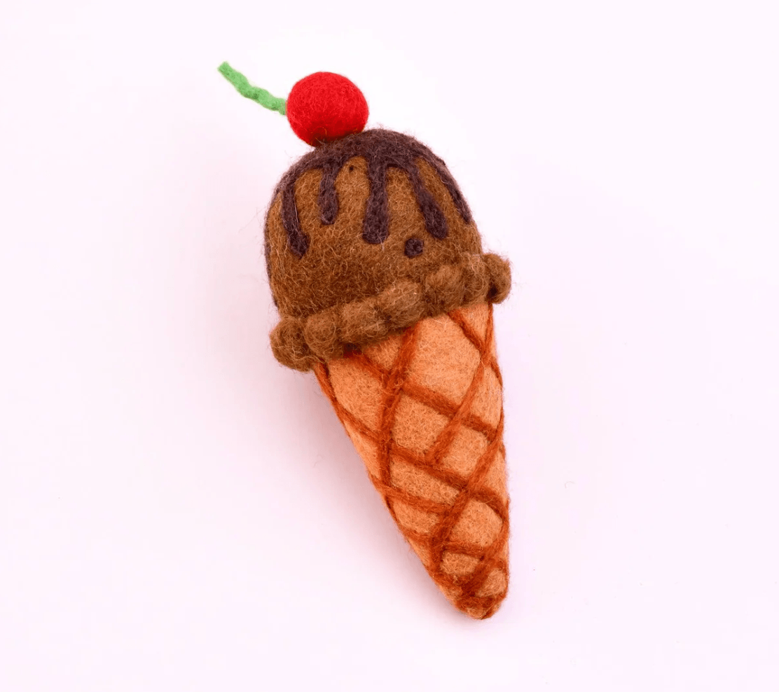 Tara Treasures // Felt Double Chocolate Ice Cream with Cheery