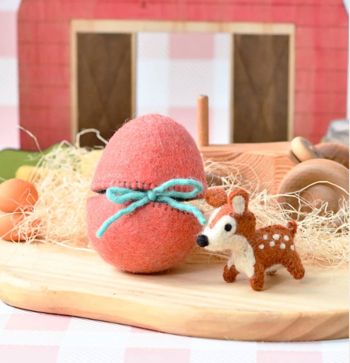 Tara Treasures // Felt Surprise Egg - Deer Inside