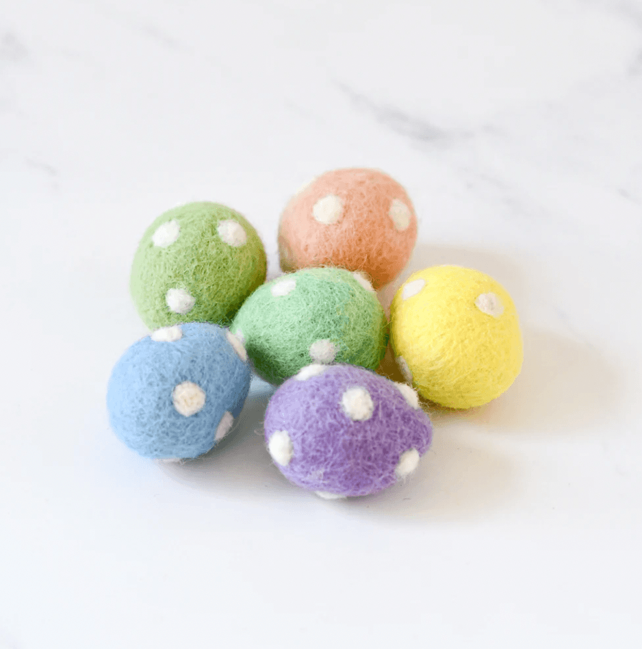 The Curated Parcel - Felt Polka Dots Eggs (Set of 5) 