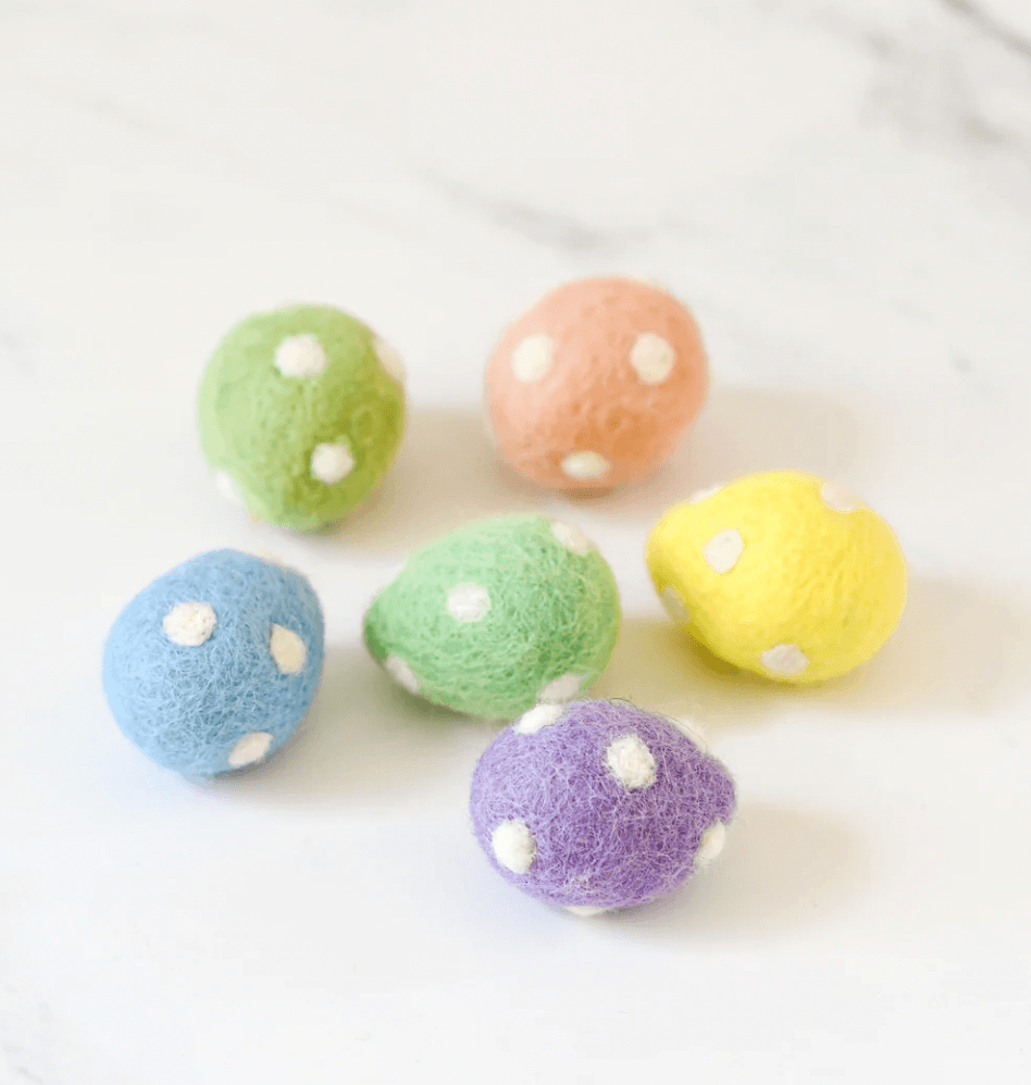 The Curated Parcel - Felt Polka Dots Eggs (Set of 5) 