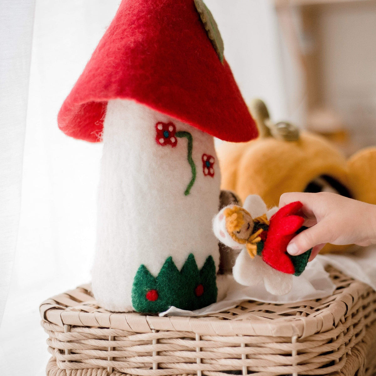 The Curated Parcel - Fairies &amp; Gnomes Felt Home - Red 