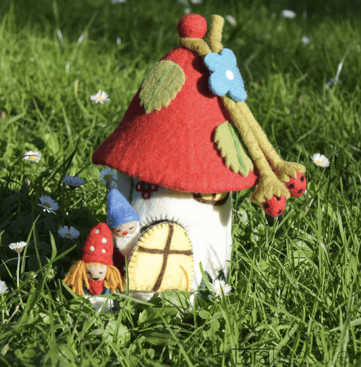 The Curated Parcel - Fairies &amp; Gnomes Felt Home - Red 